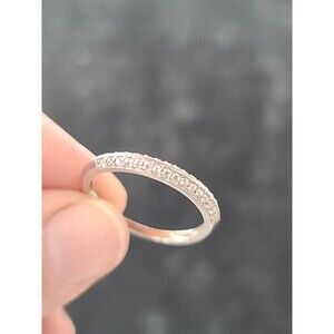 925 Sterling Silver Cubic Zirconia Band Ring Size US 8.25 Vintage